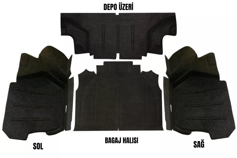 Tofaş Doğan Şahin Bagaj İçi Halı Seti 4 Parça